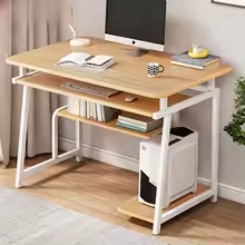 Small Computer Desk for Small Spaces,33.5" Inch Modern Writing Table with Monitor Storage Shelf for Home Office, Laptop Desk